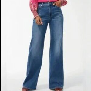 CHICO'S CHICOS SO SLIMMING HIGH RISE WIDE LEG JEANS MEDIUM WASH NEW 8 R/ 1R